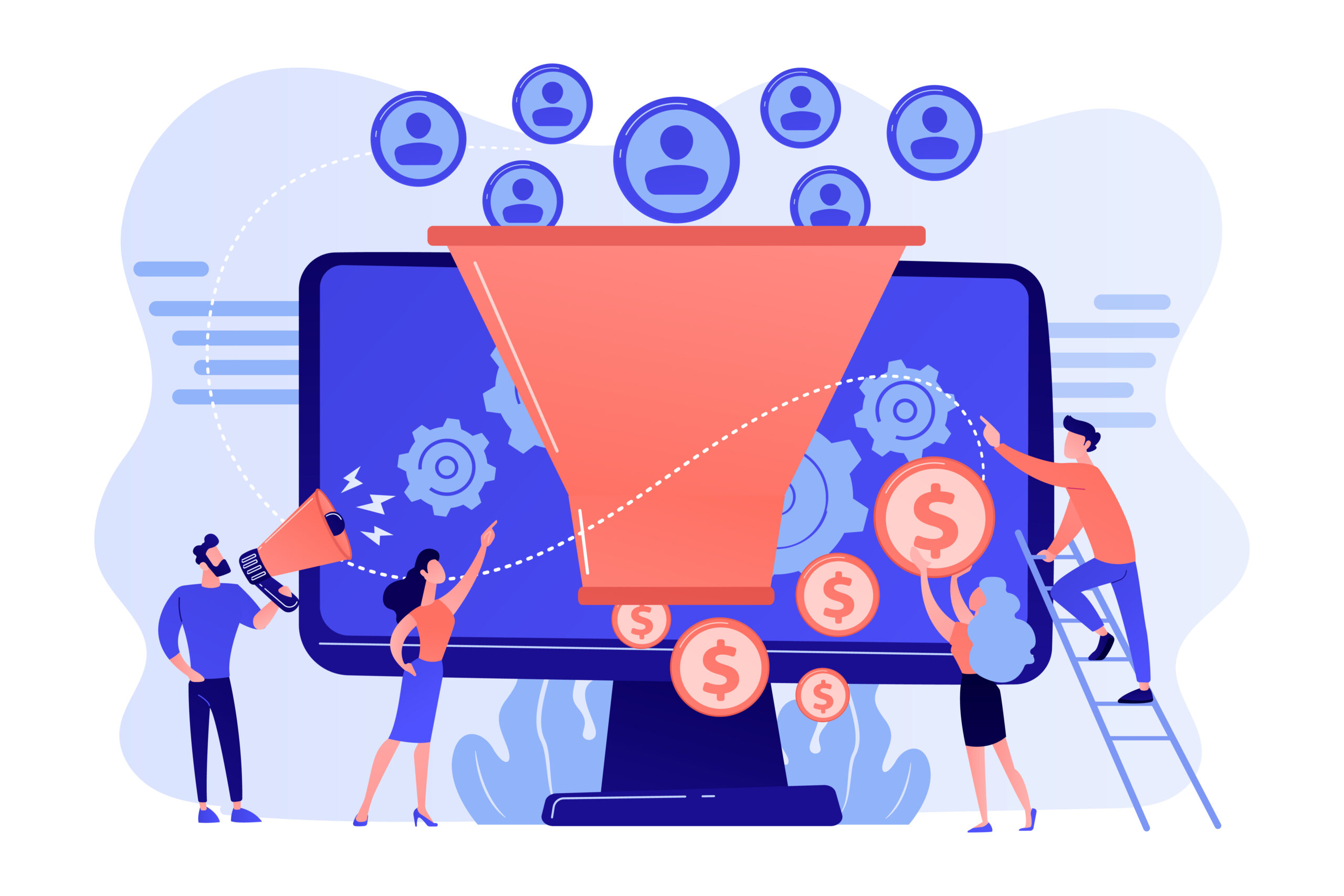 Generating new leads concept vector illustration